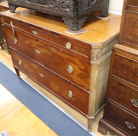 A French Transitional period mahogany commode, W.4ft 2in. D.2ft .5in. H.3ft